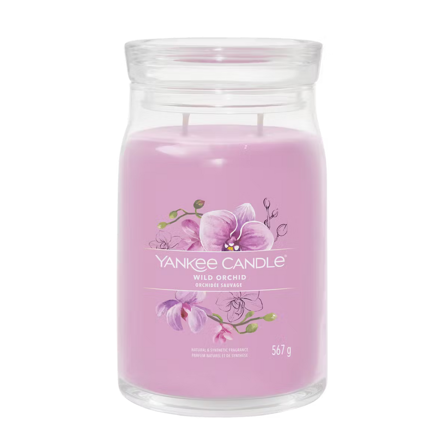 Yankee Candle Wild Orchid Large Jar Candle 567g – Two Wick Glass Jar Floral Fragrance