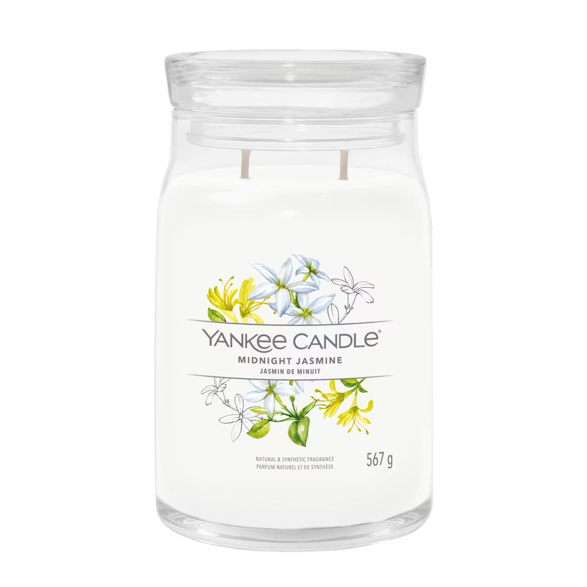 Yankee Candle Midnight Jasmine Large Jar Candle 567g – Two Wick Glass Jar Floral Fragrance
