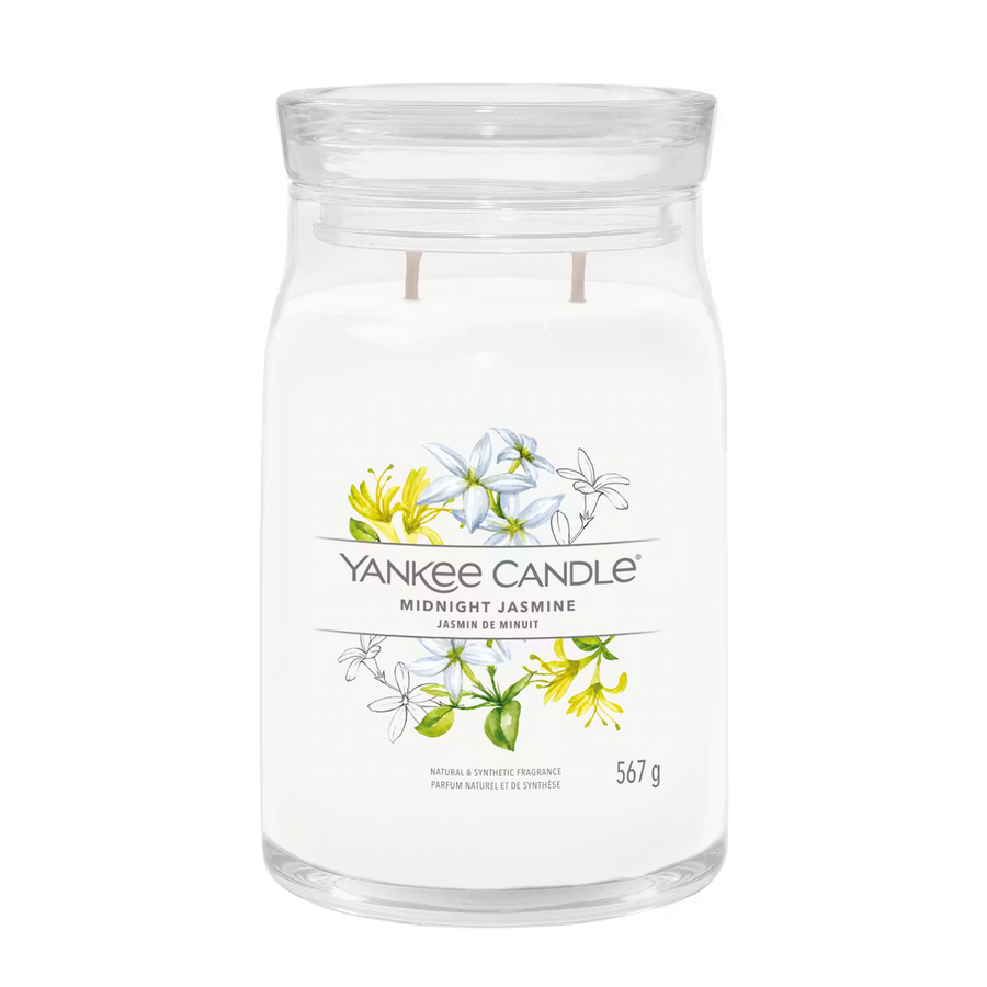 Yankee Candle Midnight Jasmine Large Jar Candle 567g – Two Wick Glass Jar Floral Fragrance
