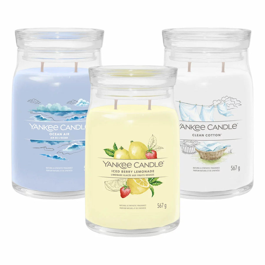 Yankee Candle Berry Breeze Large Jar Trio Pack – Three Candle Gift Set Fresh Fruity Fragrance Collection