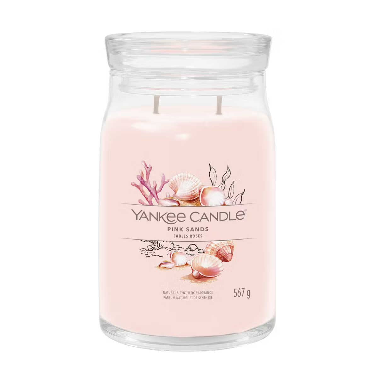Yankee Candle Pink Sands Large Jar Candle 567g – Two Wick Glass Jar Floral Fragrance