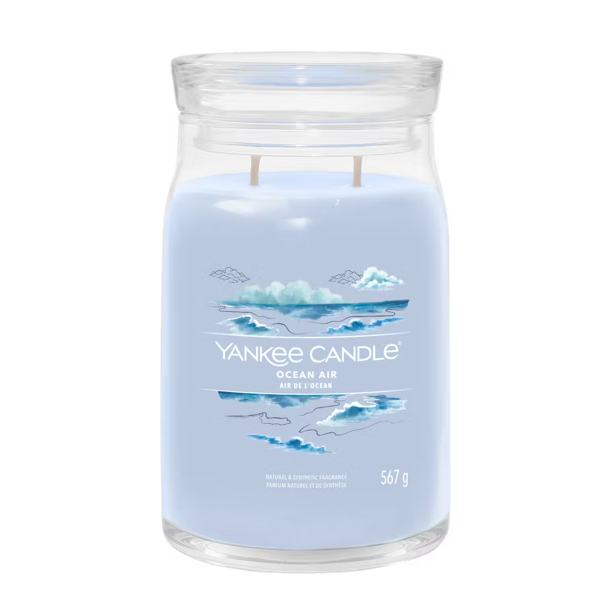 Yankee Candle Ocean Air Large Jar Candle 567g – Two Wick Glass Jar Fresh & Clean Fragrance