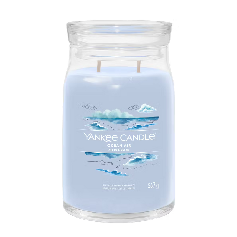 Yankee Candle Ocean Air Large Jar Candle 567g – Two Wick Glass Jar Fresh & Clean Fragrance