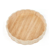 Hinch Home Scalloped Tray 35cm – Round Wooden Decorative Tray